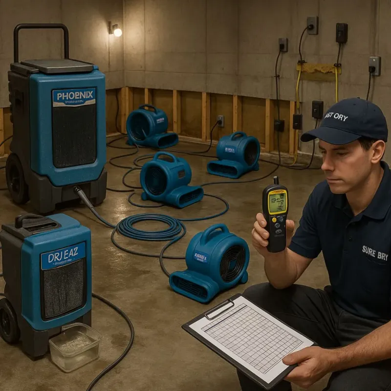Structural Drying and Dehumidification process in Georgetown, GA